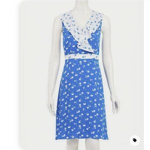 NWT Ann Taylor Petite Floral Ruffle Sleeveless Faux Wrap Dress